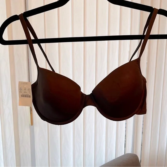 J. Crew Brown Bikini Top With Underwire & Clasp Closure - Picture 4 of 9